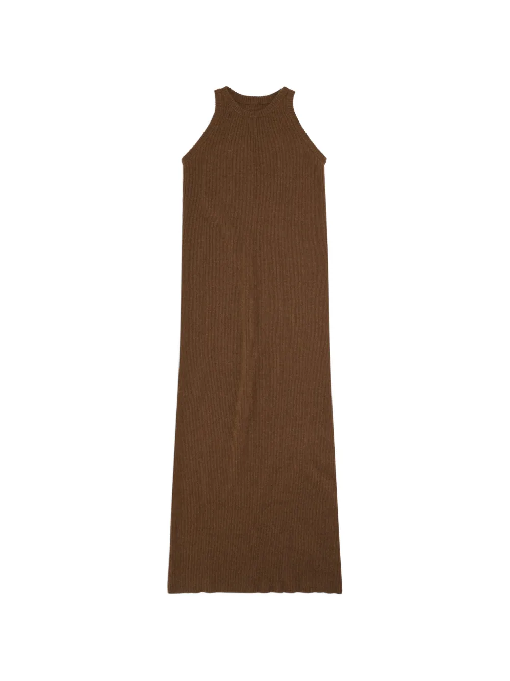 Fortela Aurelie Ribbed-knit Maxi Dress in Brown