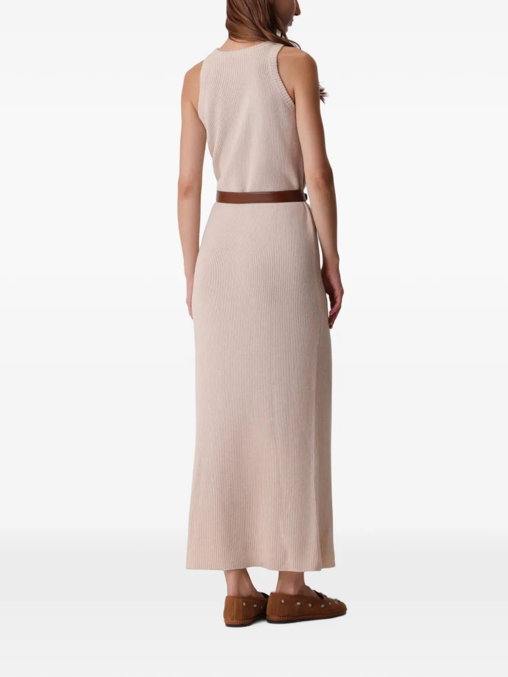 Fortela Aurelie Ribbed-knit Midi Dress in Neutrals, view 3