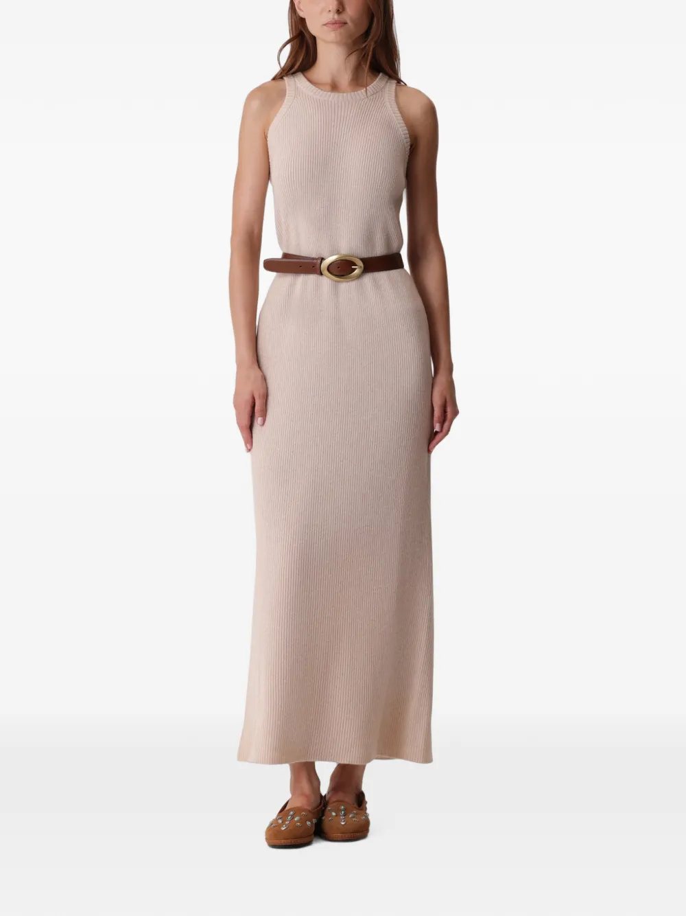 Fortela Aurelie Ribbed-knit Midi Dress in Neutrals, view 2