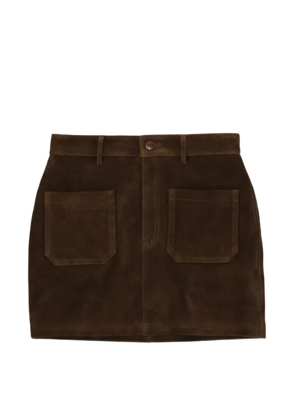 Fortela Jenny Suede Mini Skirt in Brown