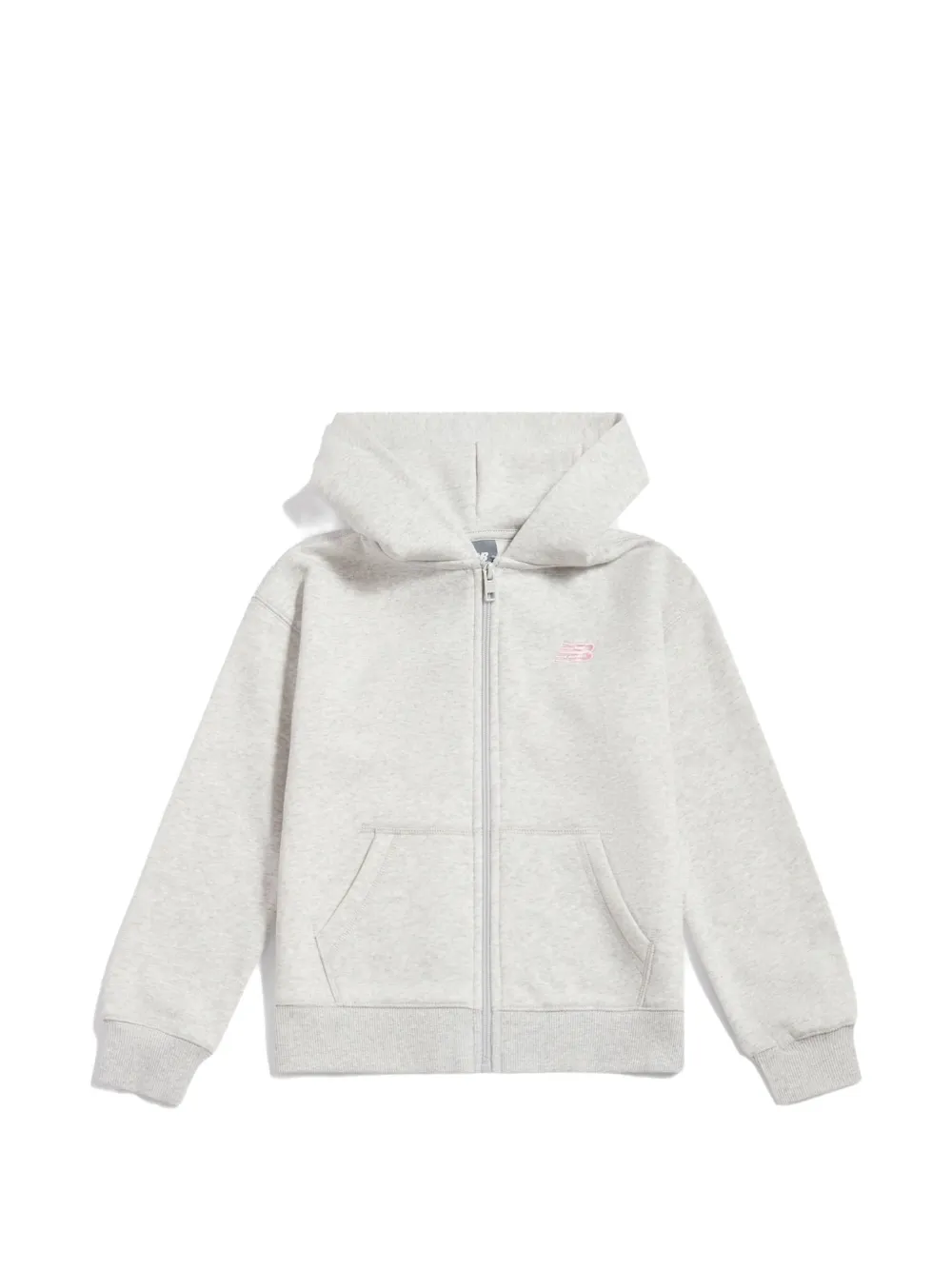 New Balance Kids Hoodie met geborduurd logo en rits Grijs