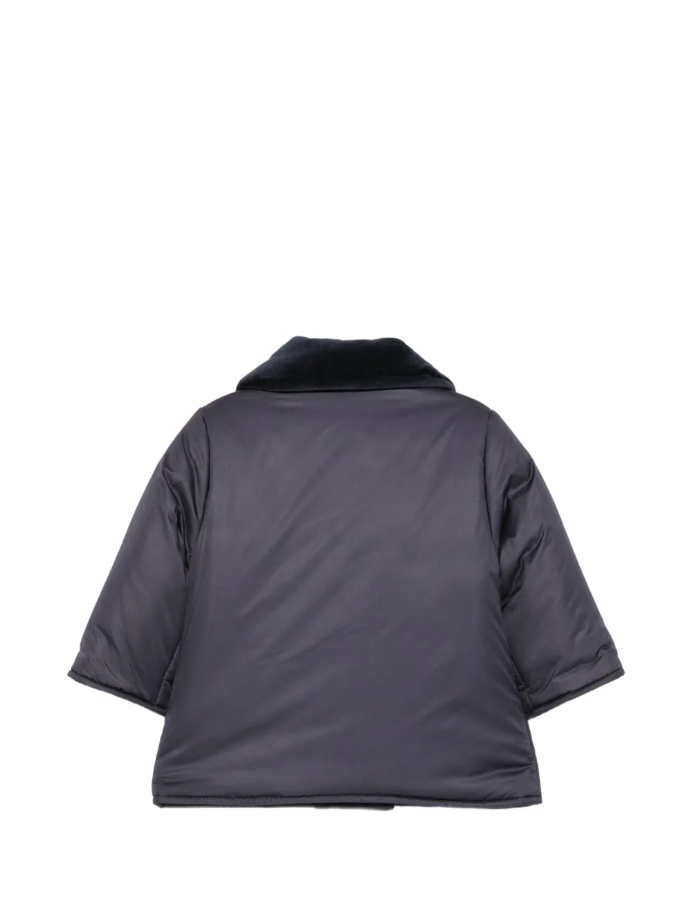 Siola Jas met dubbele rij knopen en fluwelen kraag Blauw