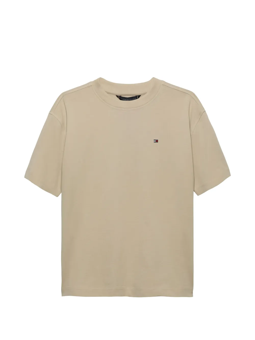 Tommy Hilfiger Junior T-shirt con logo e bandiera ricamata - Toni neutri