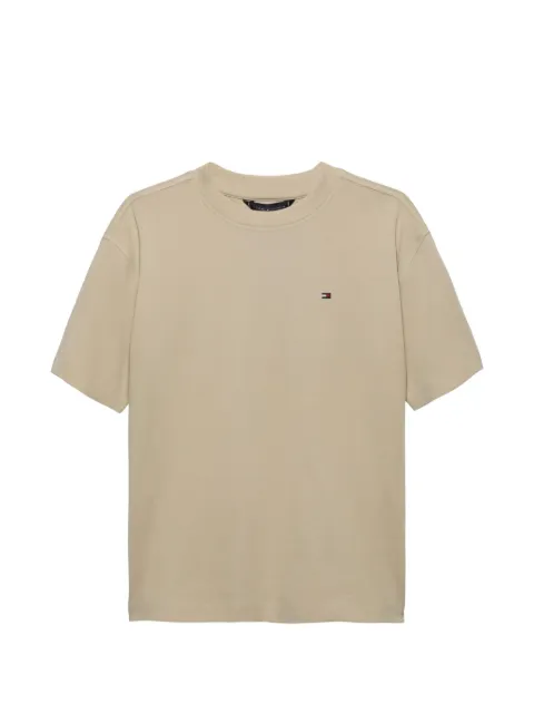 Tommy Hilfiger Junior logo-print embroidered-flag T-shirt