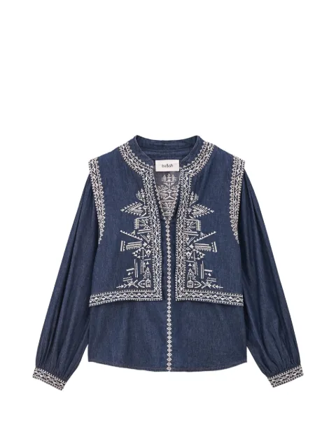 Ba&Sh Laura embroidered denim blouse