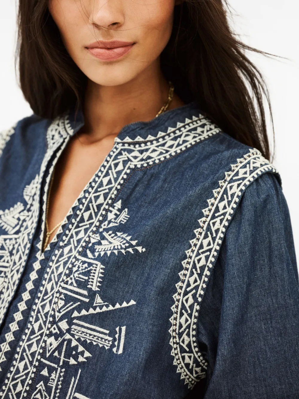 Ba&Sh Laura blouse met borduurwerk Blauw