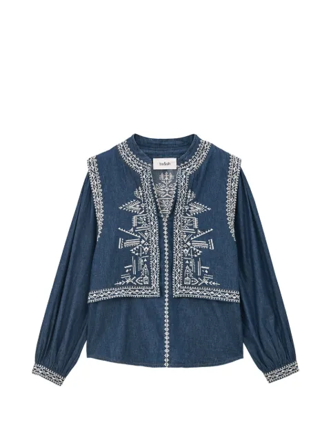 Ba&Sh Laura embroidered denim blouse