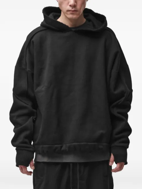 Thom Krom raw-edge panelled hoodie