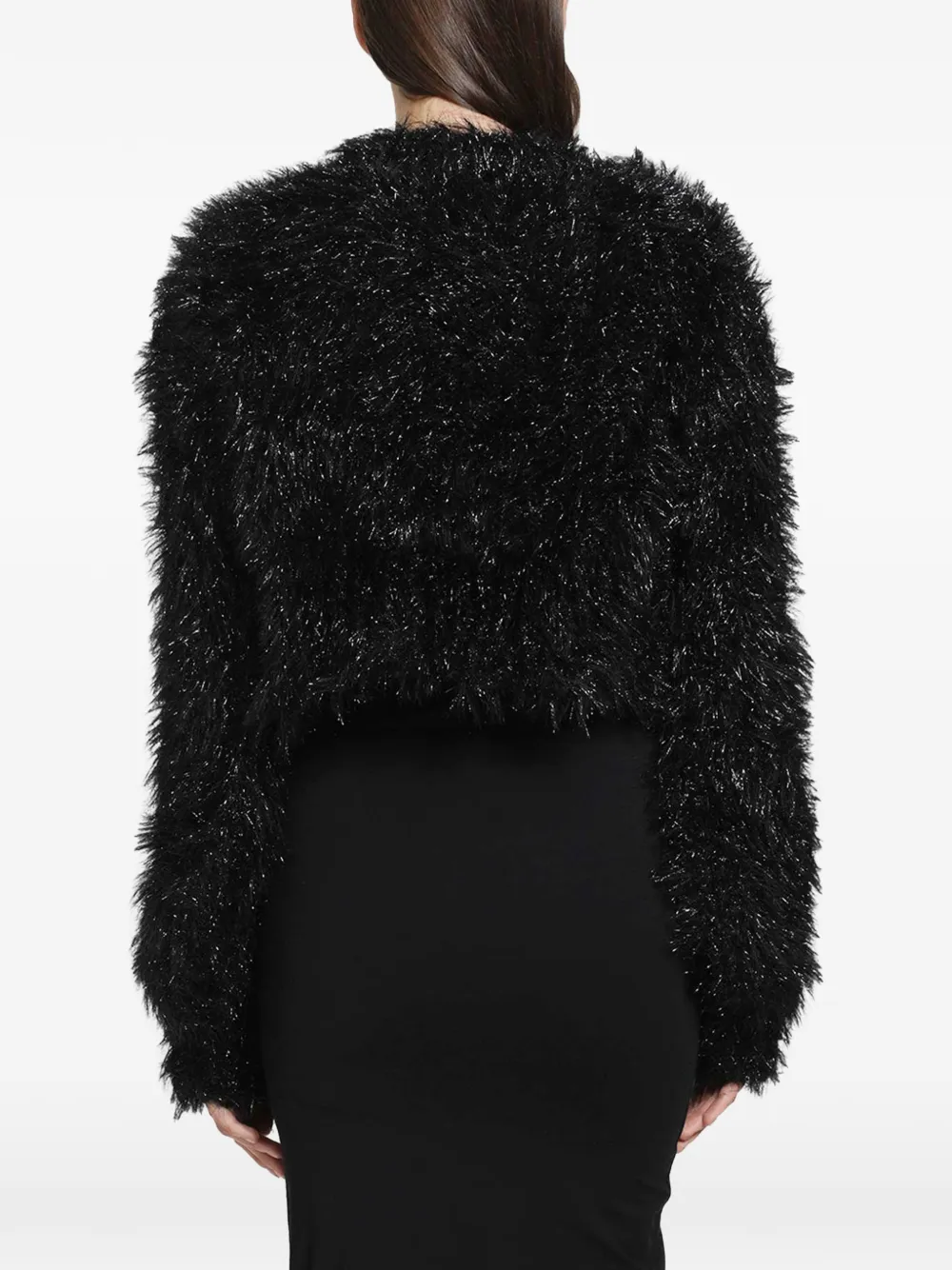 Junya Watanabe Cropped trui met metallic effect Zwart