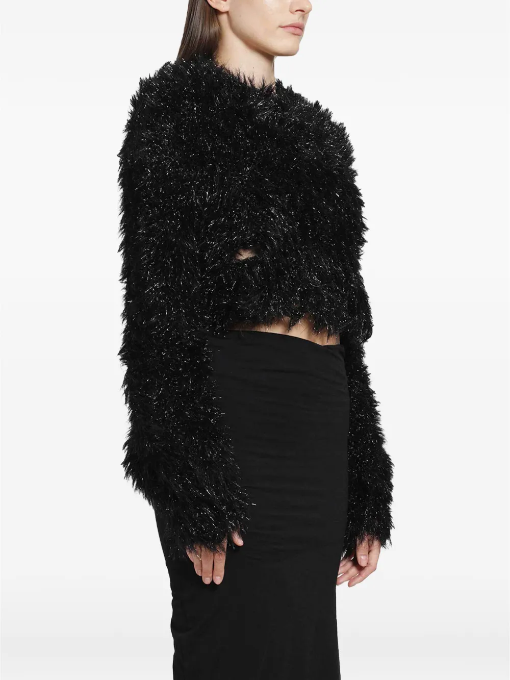 Junya Watanabe Cropped trui met metallic effect Zwart