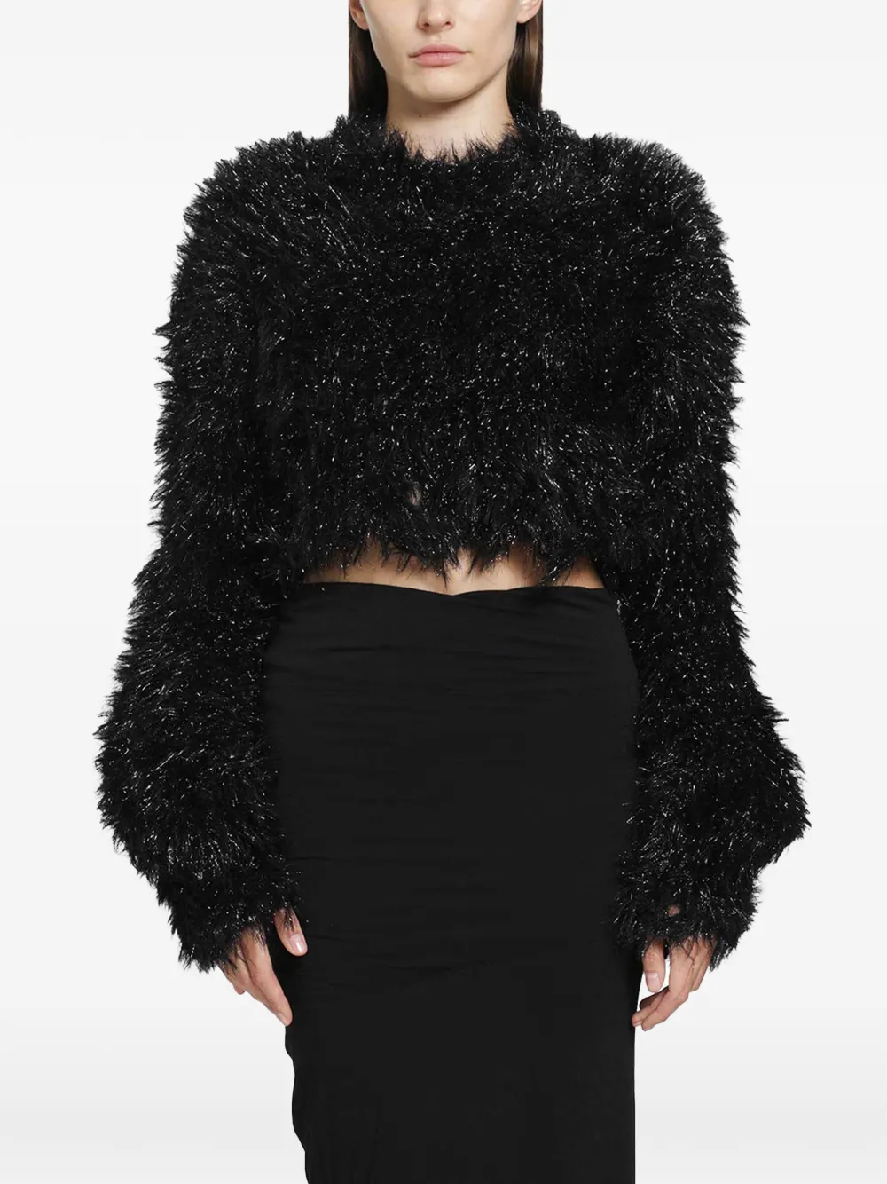 Junya Watanabe shaggy cropped top · S