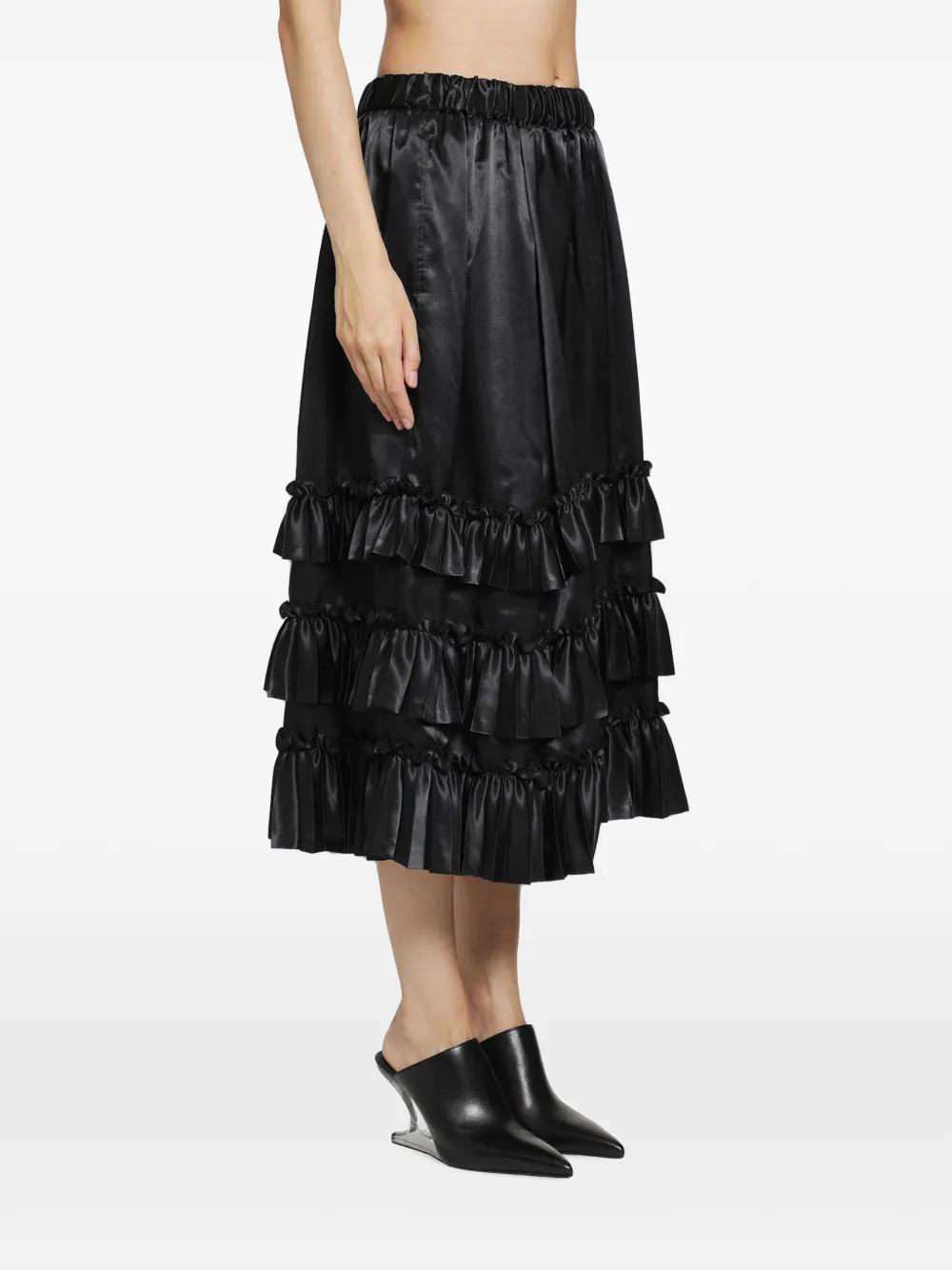 Noir Kei Ninomiya Rok met ruches Zwart