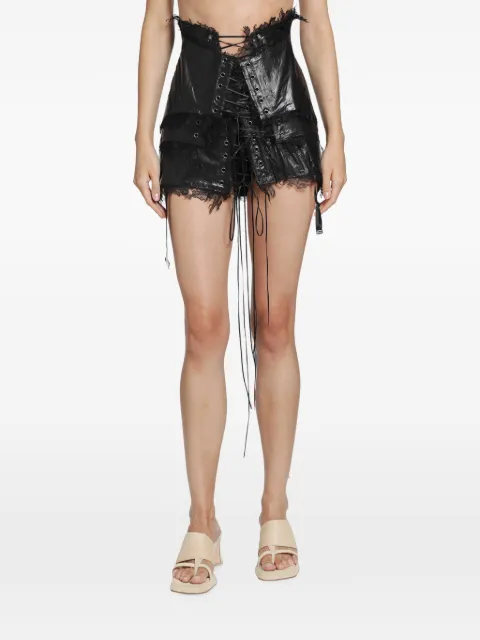 DREAMING ELI Favourite lace-up layered mini skirt