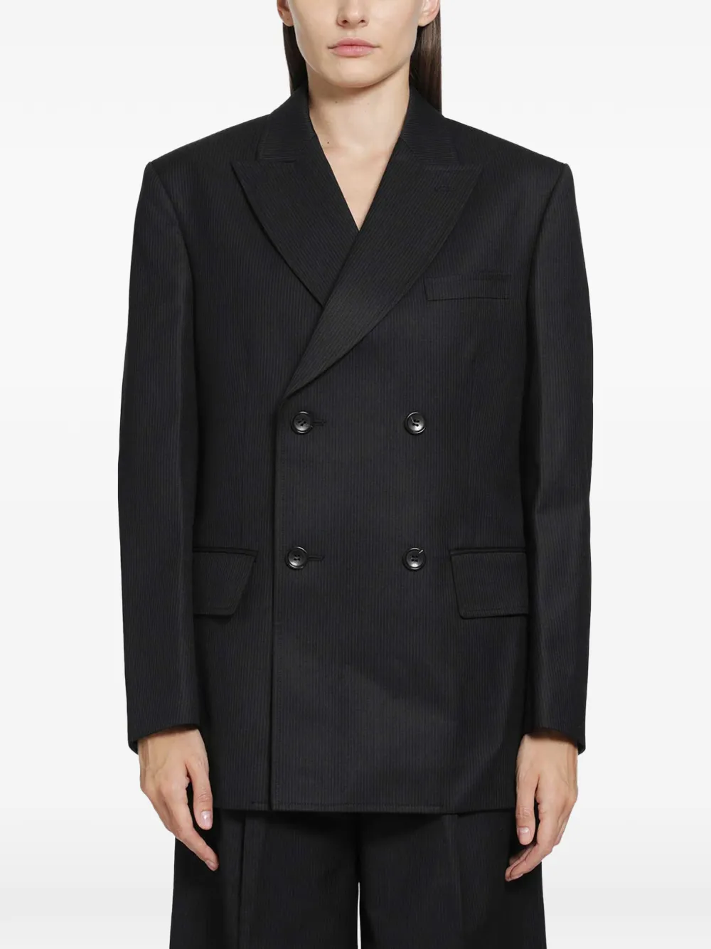 Junya Watanabe pinstripe double-breasted jacket