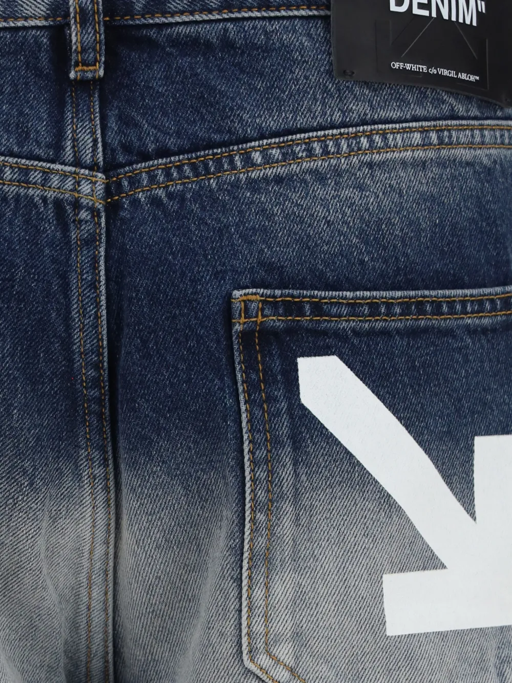 Off-White Arrows jeans met ombré-effect Blauw