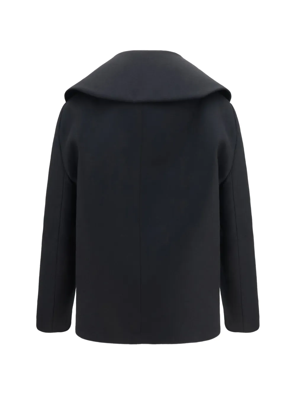 Balenciaga Jas met sjaalkraag en dubbele rij knopen Zwart