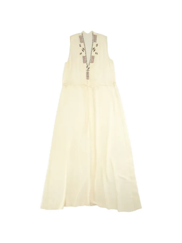 Fortela Anya Embroidered Silk-georgette Maxi Dress in Neutrals