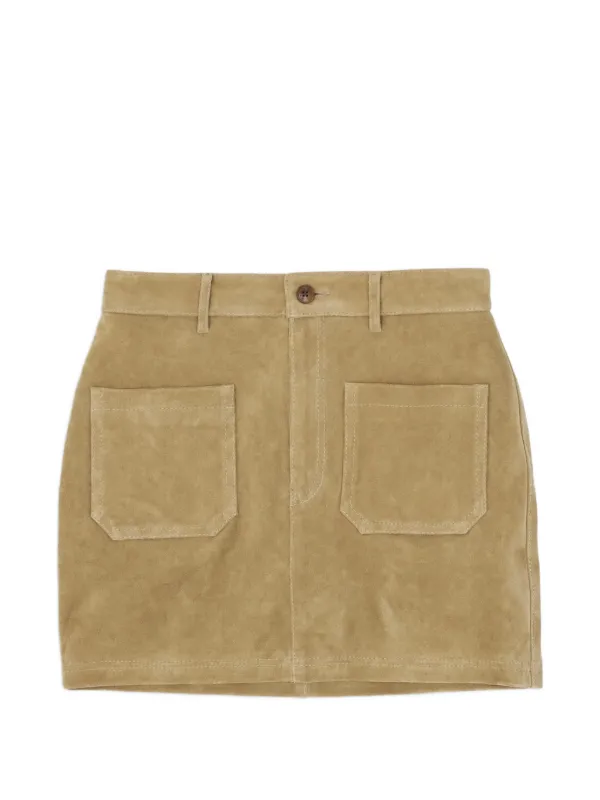 Fortela Jenny Suede Mini Skirt in Neutrals