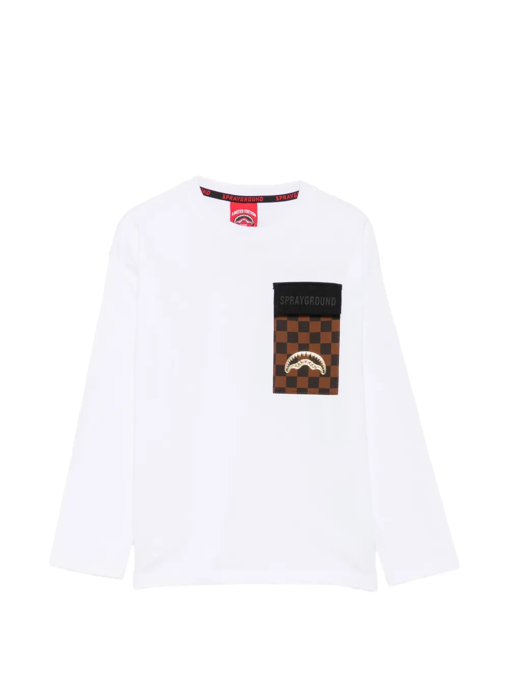 sprayground kid Kariertes T-Shirt mit Brusttaschen - Weiß