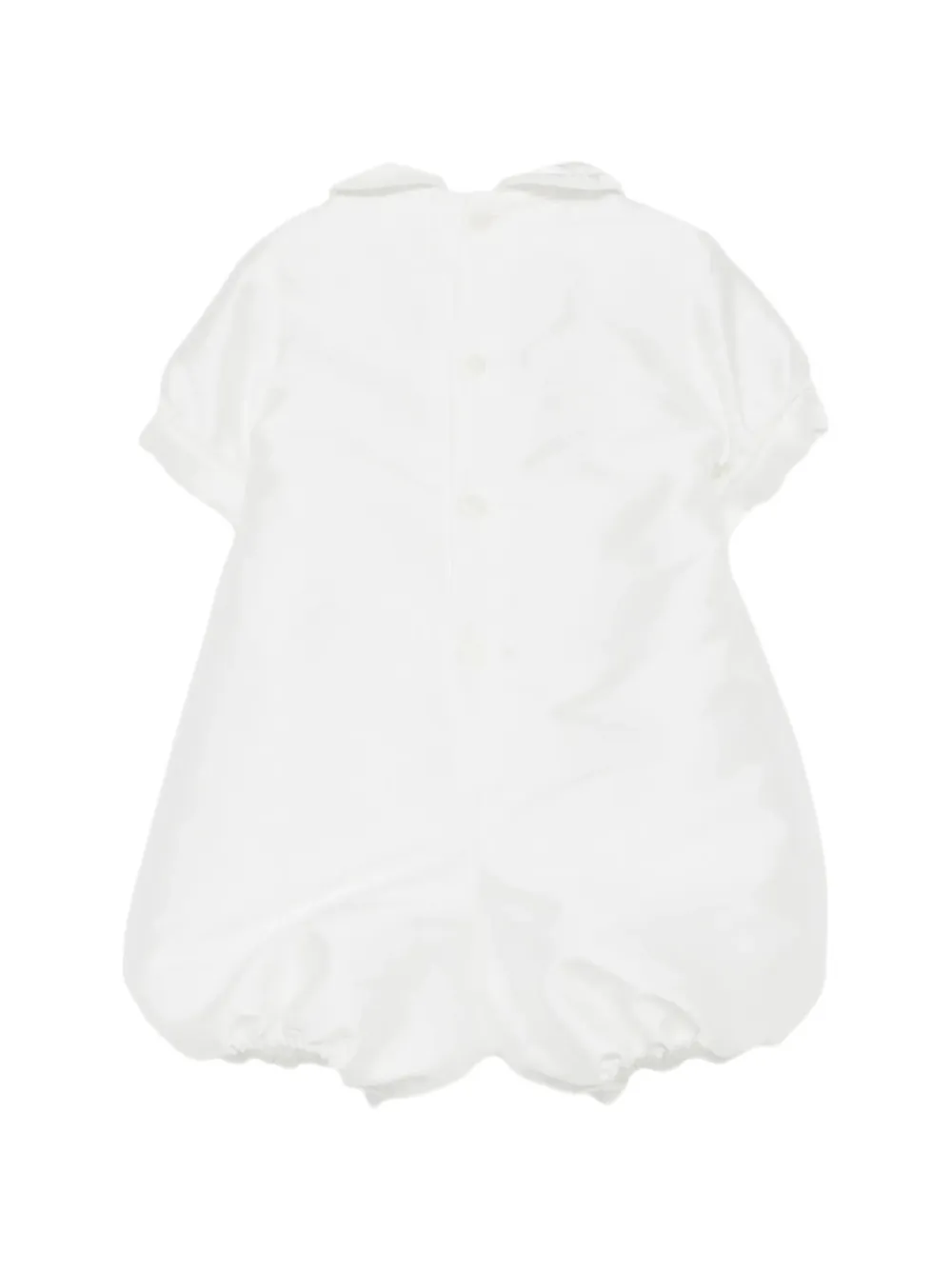 La Stupenderia Romeo romper met smokwerk en pofmouwen Wit