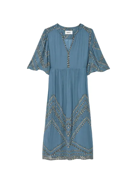 Ba&Sh Pacifica geometric-print V-neck midi dress