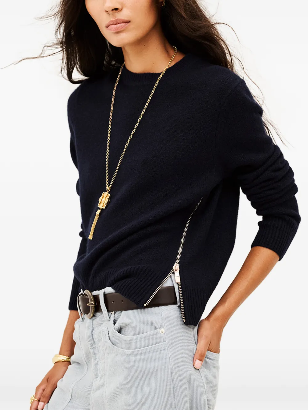 Ba&Sh Cheyla trui met rits Blauw