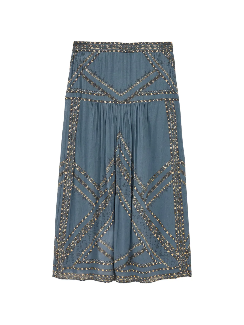 Ba&Sh Pearl geometric-print pleated midi skirt - Blu
