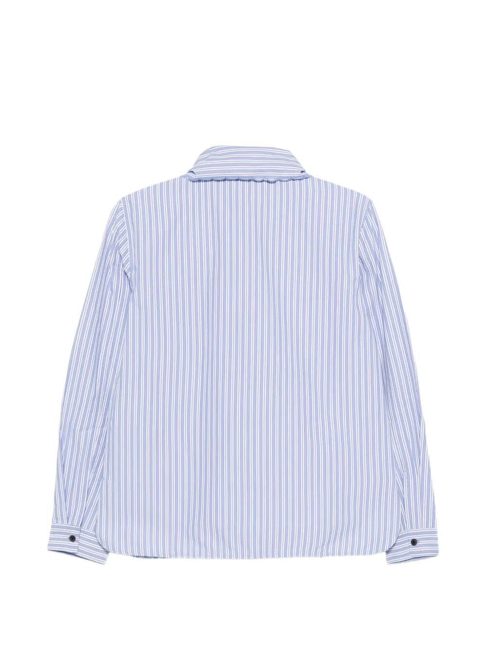 Stella Nova striped scalloped-trim shirt Blauw