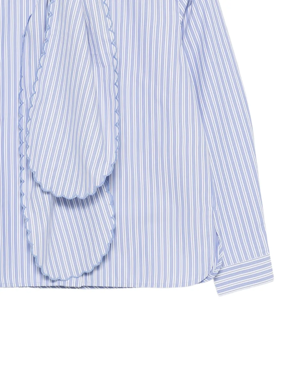 Stella Nova striped scalloped-trim shirt Blauw