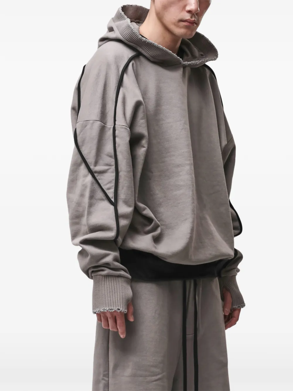 Thom Krom Hoodie met gerafeld detail Grijs