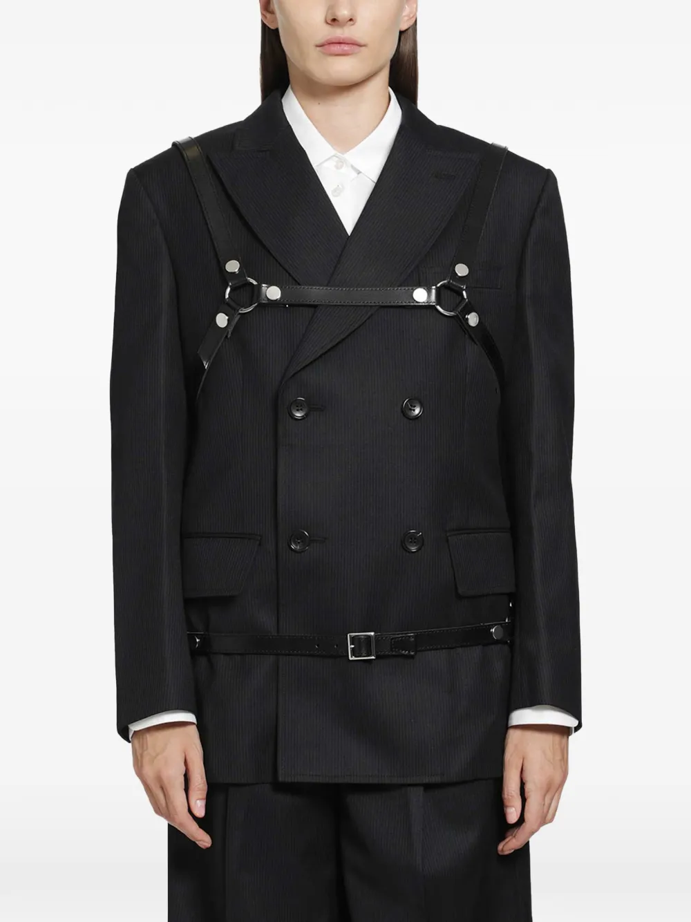 Junya Watanabe buckle-fastening leather harness - Nero