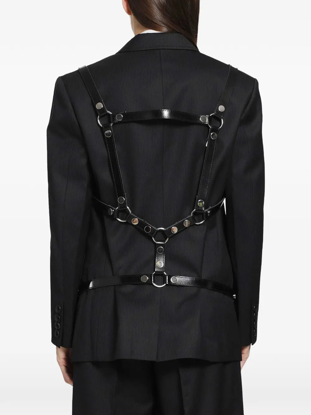 Junya Watanabe Leren harnas met gespsluiting Zwart