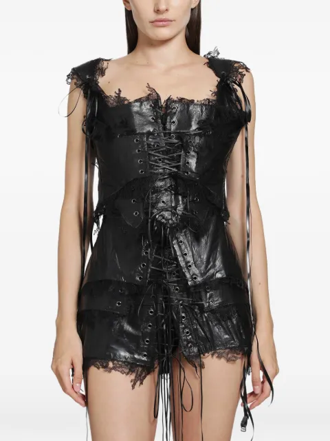 DREAMING ELI Intellectual Libertine lace-trimmed mini corset