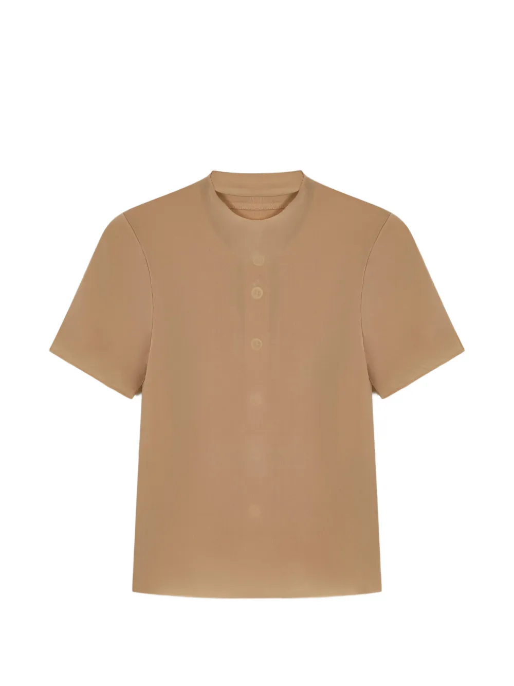 Maison Margiela Button-fastening Short-sleeve T-shirt In Neutrals