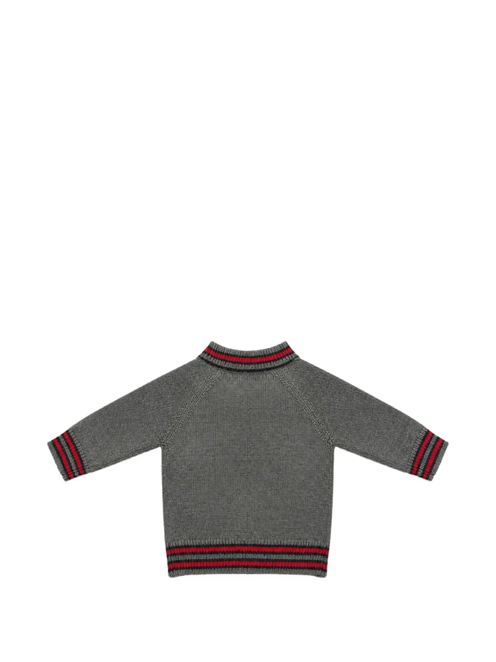 Gucci Kids Vest met raglan mouwen en gestreepte afwerking Grijs