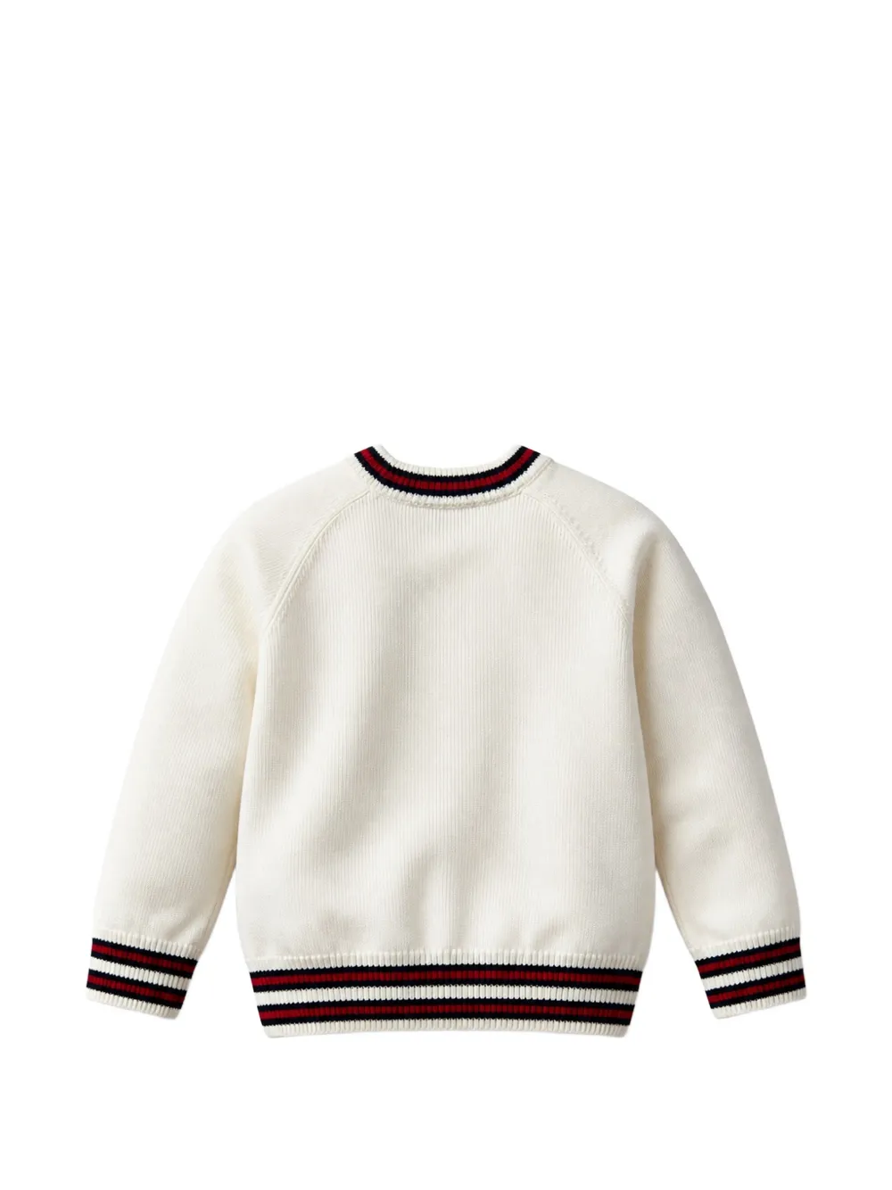 Gucci Kids Trui met raglan mouwen en Web-streep Beige