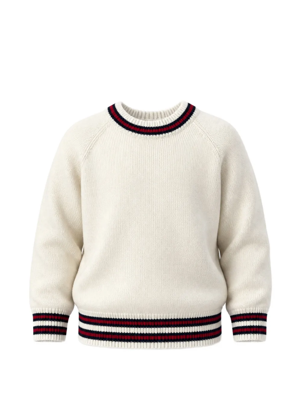 Gucci Kids Trui met raglan mouwen en Web-streep Beige
