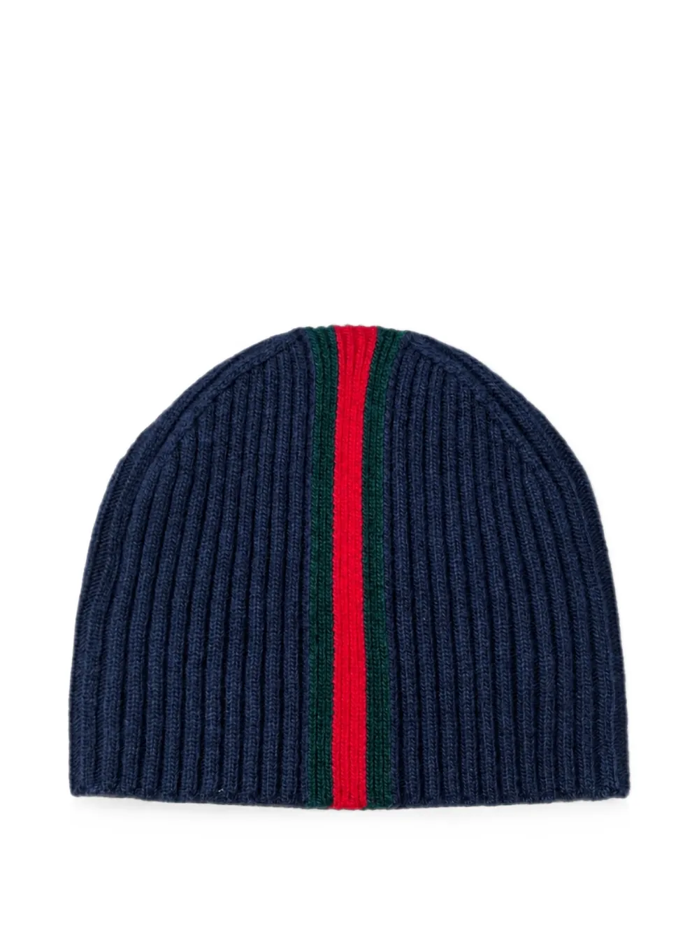 Gucci Kids Geribbelde muts met Web-streep Blauw