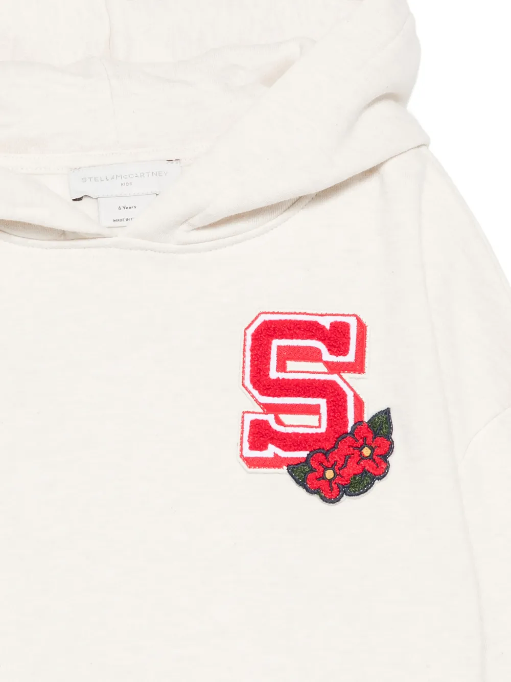 Stella McCartney Kids Hoodie met patchdetail Beige
