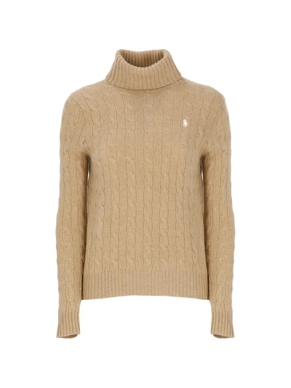 Polo Ralph Lauren Cable-knit Turtleneck Sweater In Neutrals