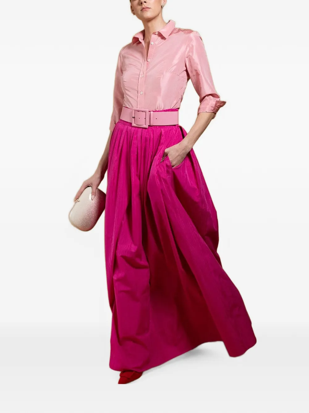 Carolina Herrera Taffeta blouse met kraag Roze