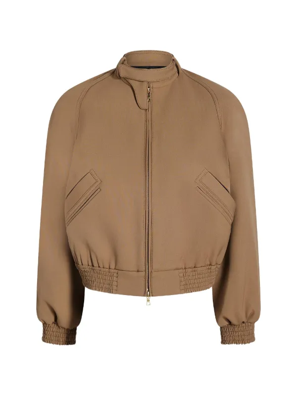 Adam Lippes Maclaren Zip-up Jacket in Brown