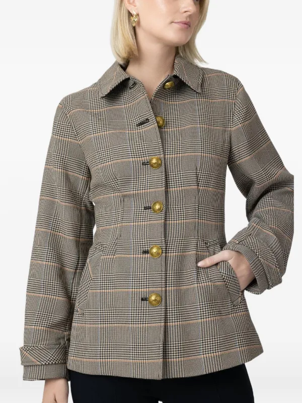 Veronica Beard Severine Checked Jacket in Neutrals