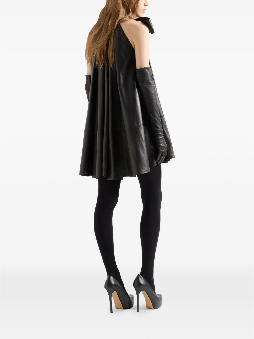 7 For All Mankind Mini-jurk met gestrikte hals Zwart