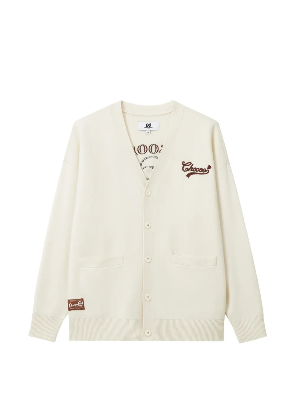 Chocoolate Logo-embroidered V-neck Cardigan In Animal Print