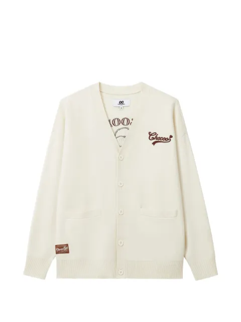 CHOCOOLATE logo-embroidered V-neck cardigan