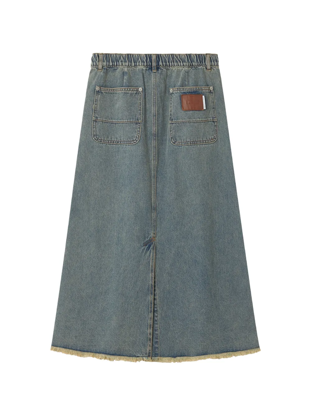 izzue Gerafelde denim rok met vlakken Blauw