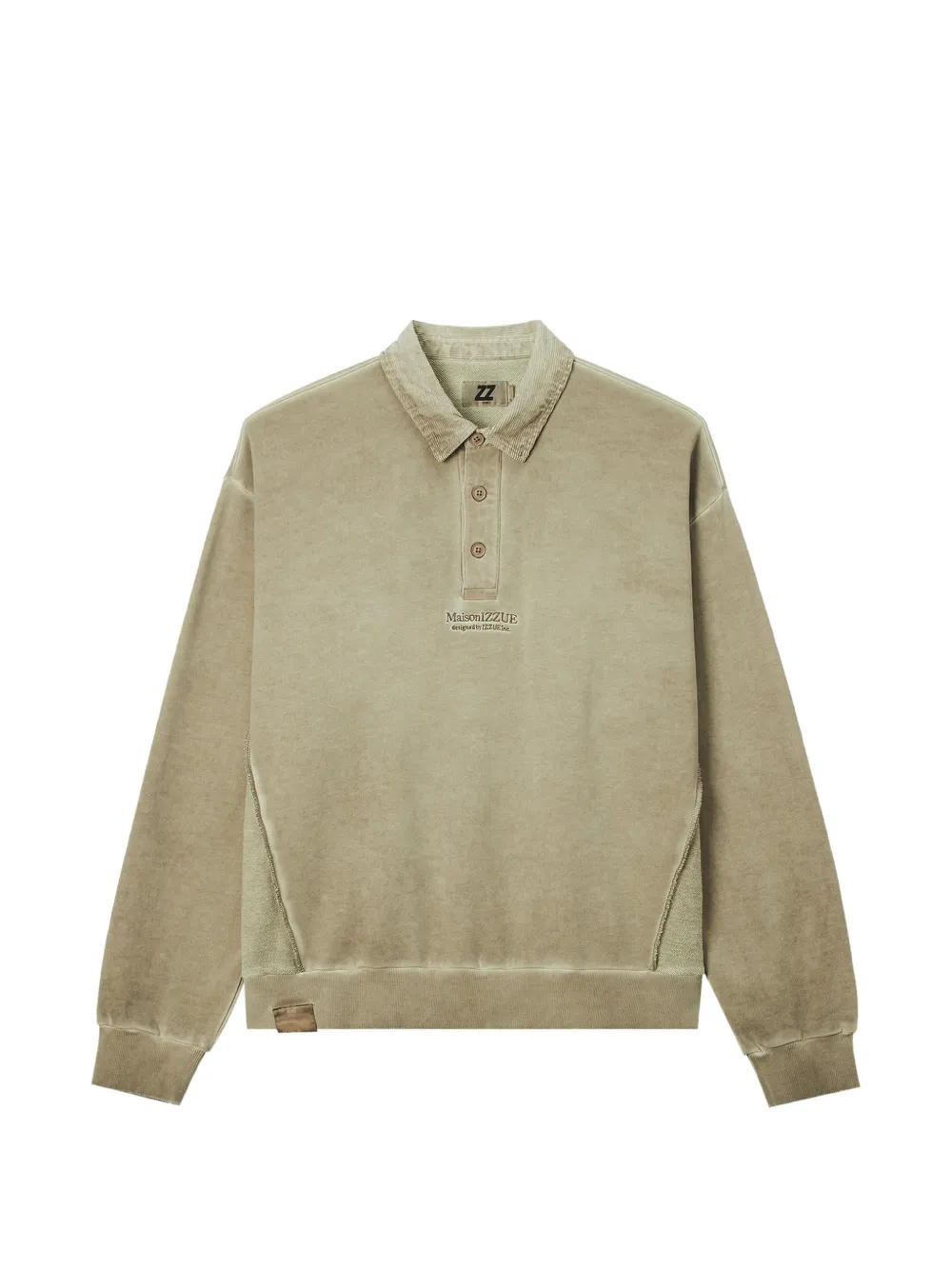 Izzue Logo-embroidered Corduroy-collar Sweatshirt In Neutral