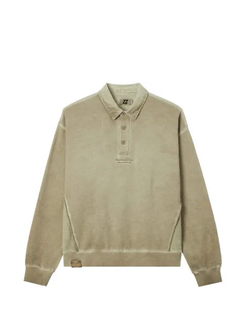 izzue logo-embroidered corduroy-collar sweatshirt