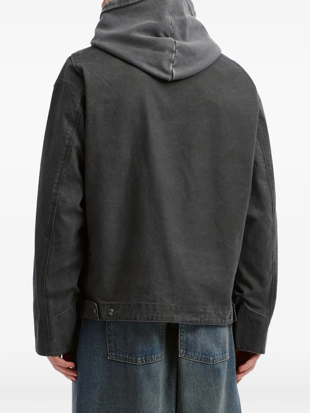 izzue Jack met contrasterende kraag en geborduurd logo Grijs